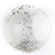 36 inch Qualatex Jumbo Round Silver Confetti Balloon Helium Weight