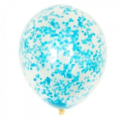 16 inch Tiffany Blue Tissue Confetti Balloon with Helium and Hi Float