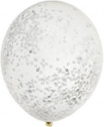 16 inch White Tissue Confetti Balloon with Helium and Hi Float