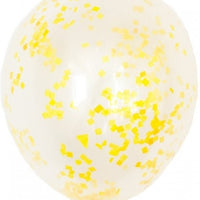 16 inch Yellow Tissue Confetti Balloon with Helium and Hi Float
