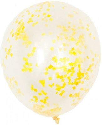 16 inch Yellow Tissue Confetti Balloon with Helium and Hi Float