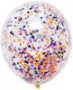 18 inch Black Orange Confetti Helium Balloon with Hi Float