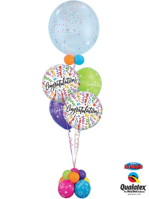 Congratulations Confetti Balloon Bouquet Stand Up
