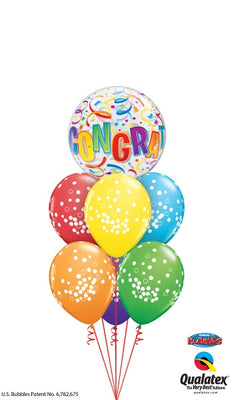 Congratulations Bubble Dots Balloons Bouquet