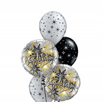 Congratulations Elegant Balloon Bouquet with Helium and Weight
