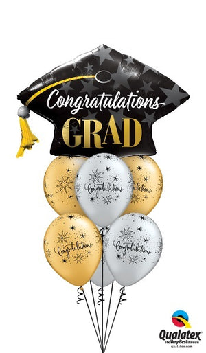 Graduation Congratulations Grad Elegant Balloon Bouquet Helium Weight