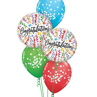 Congratulations Swirls Dots Balloon Bouquet