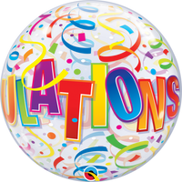 22 inch Congratulations Around Bubbles Balloons with Helium