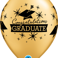 11 inch Graduation Congratulations Graduate Balloons with Helium and Hi Float