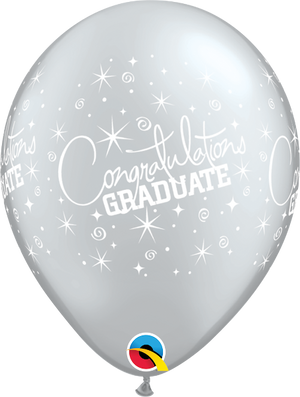 11 inch Graduation Congratulations Graduate Silver Balloons