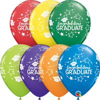 11 inch Graduation Congratulations Graduate Balloons with Helium and Hi Float