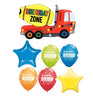 Construction Cement Truck Birthday Balloon Bouquet with Helium Weight