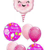Cotton Candy Happy Birthday Balloons Bouquet