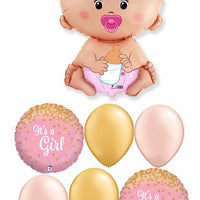 Cute Baby Girl Glitter Balloons Bouquet