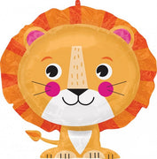 Jungle Animals Cute Lion Shape Foil Balloon with Helium and Weight