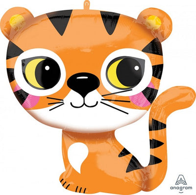 Jungle Animals Cute Tiger Shape Foil Balloon with Helium and Weight