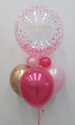 24 inch Pink Dots Bubble 100 Days Personalize Name Balloons Bouquet of 4