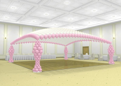 Wedding Dance Floor Balloon Columns Canopy