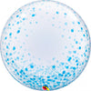 24 inch Deco Blue Confetti Dots Bubble Balloons