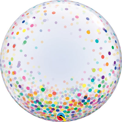 24 inch Deco Colourful Confetti Dots Bubble Balloons