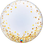 24 inch Deco Gold Confetti Dots Bubble Balloons