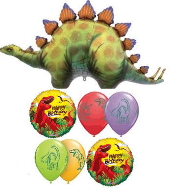 Dinosaur Stegosaurus Birthday Balloon Bouquet with Helium and Weight