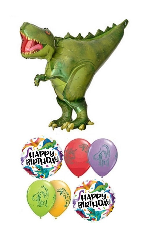 Green Dinosaur T-Rex 3D Birthday Balloon Bouquet