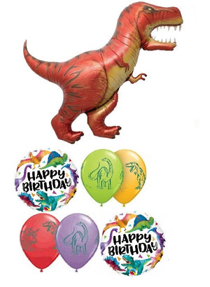 Dinosaur Tyrannosaurus Rex Happy Birthday Balloon Bouquet