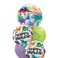 Colourful Dinosaur Bubble Happy Birthday Balloon Bouquet