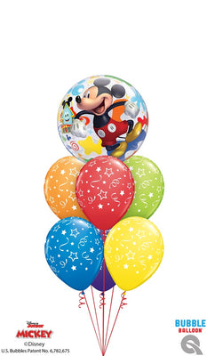 Disney Mickey Mouse Fun Stars Balloon Bouquet with Helium and Weight