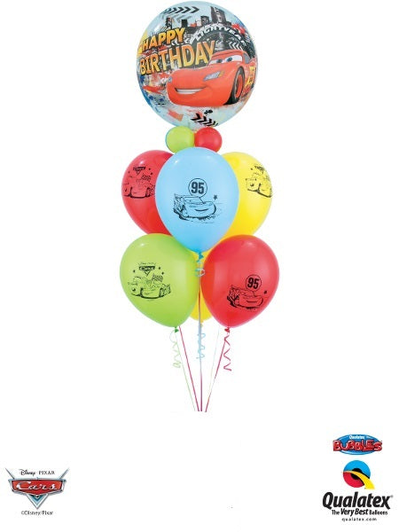 Disney Cars Bubble Happy Birthday Balloons Bouquet  Balloon Place  100-12211 First Ave, Richmond BC V7E 3M3 GST NUMBER 813999539