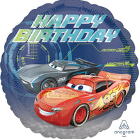 18 Disney Cars Happy Birthday Foil Balloon with Helium