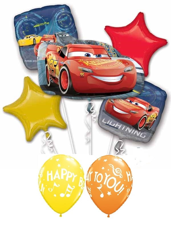 Disney Cars Pixel Lighting McQueen Birthday Balloon Bouquet