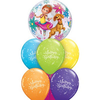 Disney Fancy Nancy Bubble Birthday Balloon Bouquet with Helium Weight