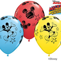 11 inch Mickey Mouse Roadsters Balloons with Helium and Hi Float