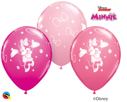 11 inch Minnie Mouse Pinks Balloons with Helium and Hi Float