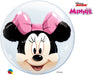 Disney Minnie Mouse Double Bubble Balloon with Helium and Weight