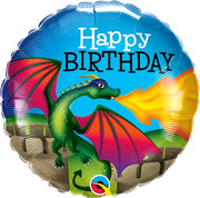 18 inch Birthday Mythical Dragon Foil Balloon with Helium