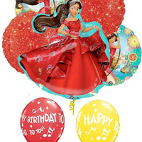 Disney Elena of Avalor Birthday Balloon Bouquet with Helium and Weight