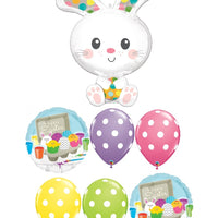 Easter Eggs Bunny Balloon Bouquet with Helium and Weight