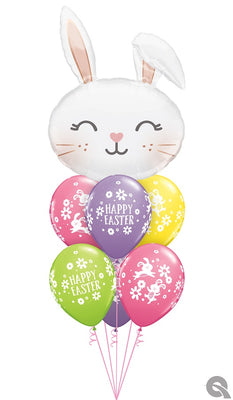 Easter Flopped Ear Bunny Balloons Bouquet with Helium and Weight