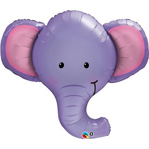 Jungle Animal Elephant Head Foil Balloon with Helium and Weight