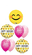 Emoji Blush Birthday Balloons Bouquet