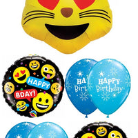 Emoji Cat Love Birthday Balloons Bouquet