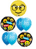 Emoji Nerd Birthday Balloon Bouquet with Helium and Weight
