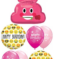 Emoticon Emoji Pink Poop Birthday Balloons Bouquet