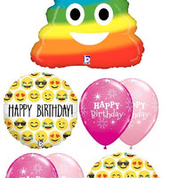 Emoji Rainbow Poop Birthday Balloon Bouquet