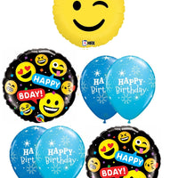 Emoji Wink Birthday Balloons Bouquet
