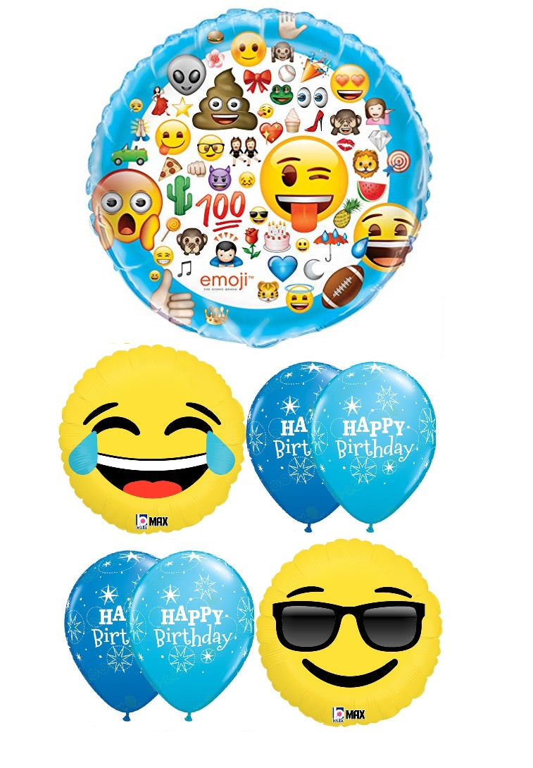 Emoji Icons Birthday Balloons Bouquet