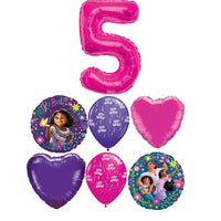 Encanto Birthday Hearts Pick An Age Magenta Number Balloons Bouquet